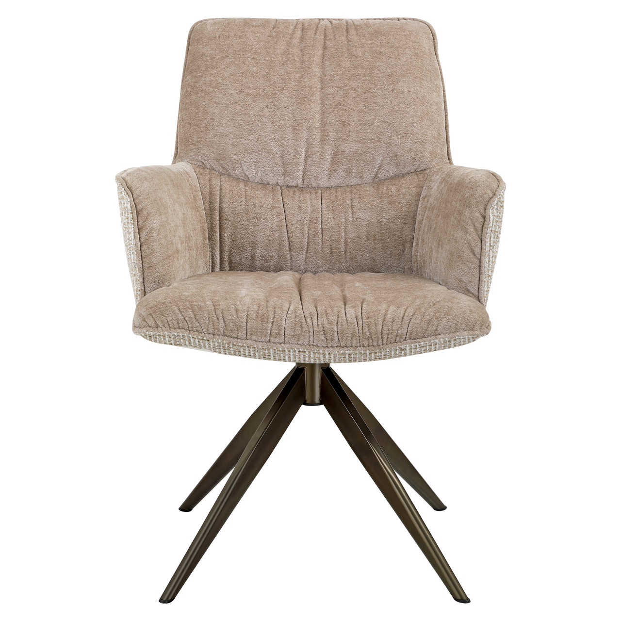 Richmond Interiors Eetkamerstoel Chase cream blockweave swivel