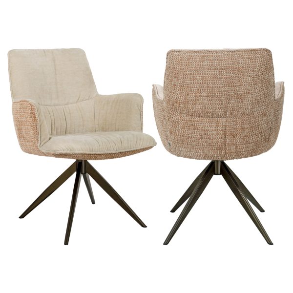 Richmond Interiors Eetkamerstoel Chase ginger jacquard swivel