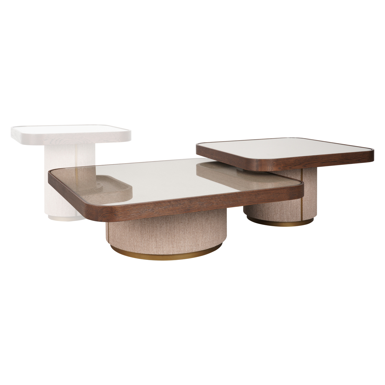 Richmond Interiors Salontafel Willox beige including glass (Set of 2)