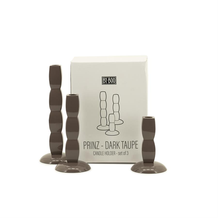 By-Boo Candle holder Prinz - dark taupe
