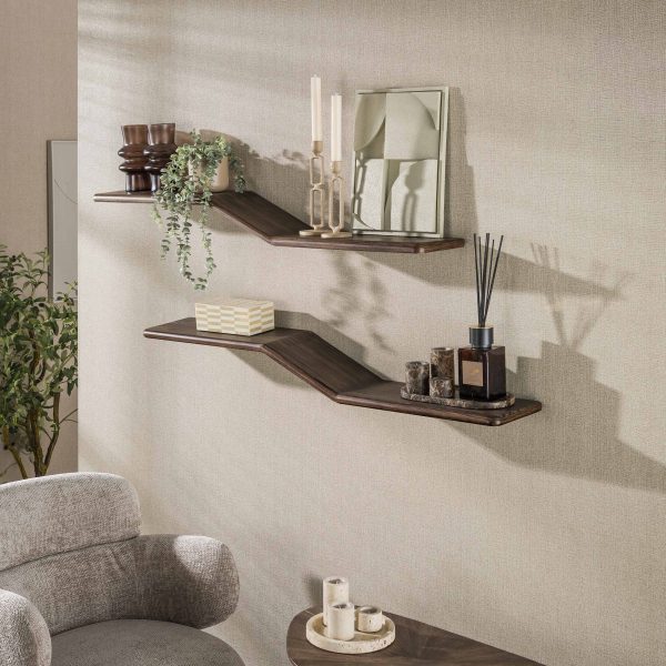 Zijlstra Wandplank Maya Teak S-shape set/2