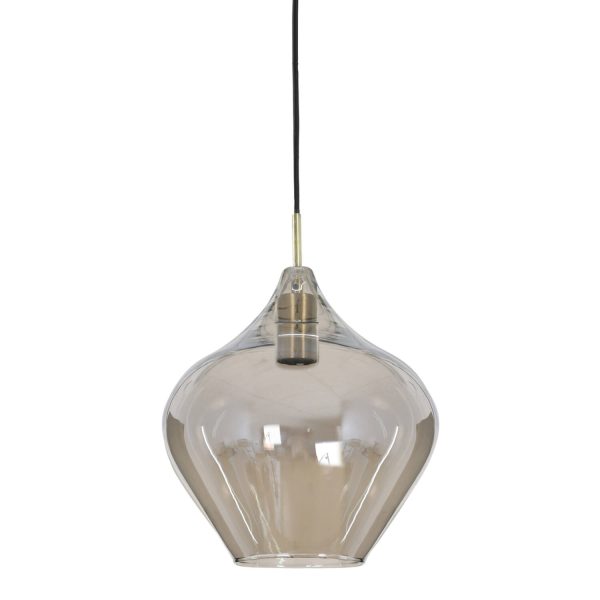 Light & Living Hanglamp Ø27x29,5 cm RAKEL antiek brons+smoke