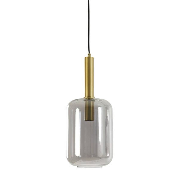 Light & Living Hanglamp Ø22x52 cm LEKAR antiek brons+smoke glas