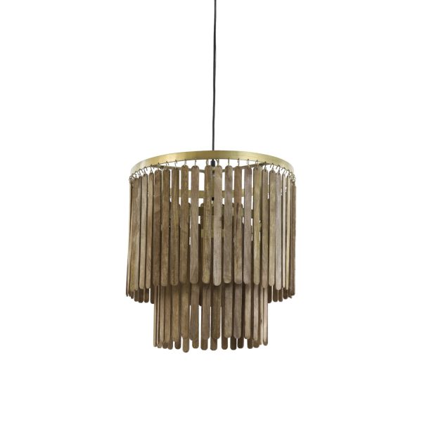 Light & Living Hanglamp Ø45x43 cm GULARO hout bruin+brons
