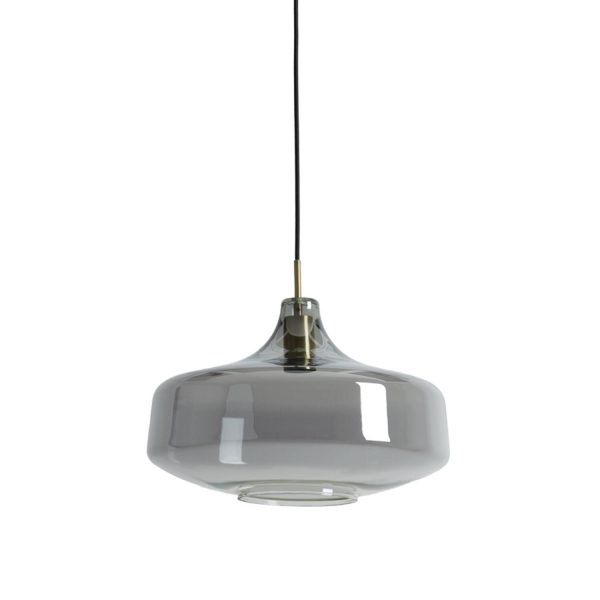 Light & Living Hanglamp Ø39,5x27 cm SOLNA antiek brons+smoke glas