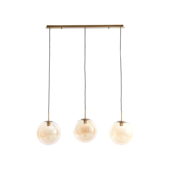 Light & Living Hanglamp 3L 120x30x30 cm MEDINA glas amber+goud