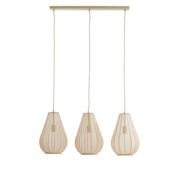 Light & Living Hanglamp 3L 80x8x40 cm ITELA zand