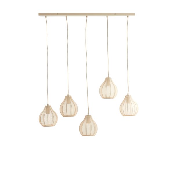 Light & Living Hanglamp 5L 100x15x21,5 cm ELATI zand