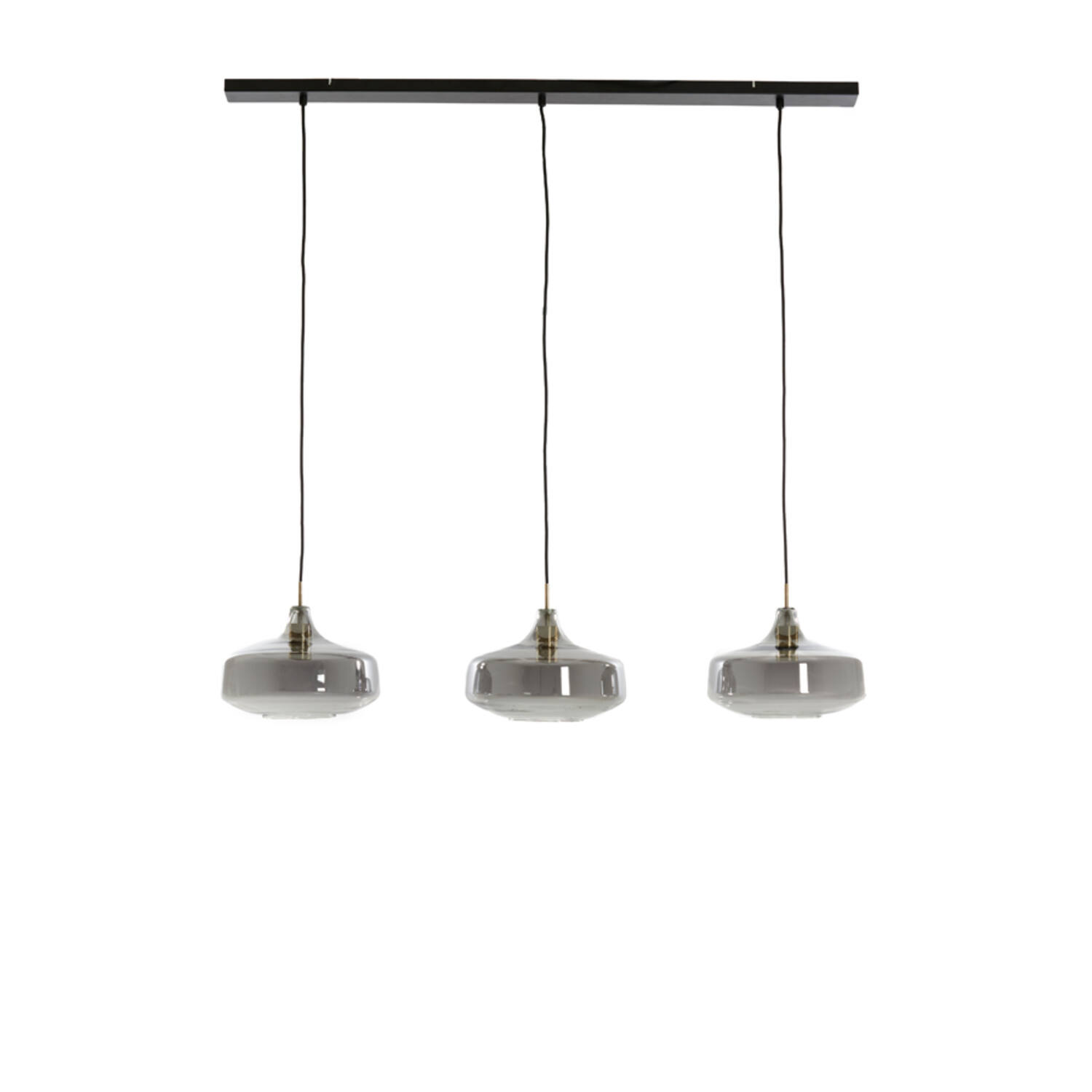 Light & Living Hanglamp 3L 120x30x21 cm SOLNA antiek brons+smoke glas