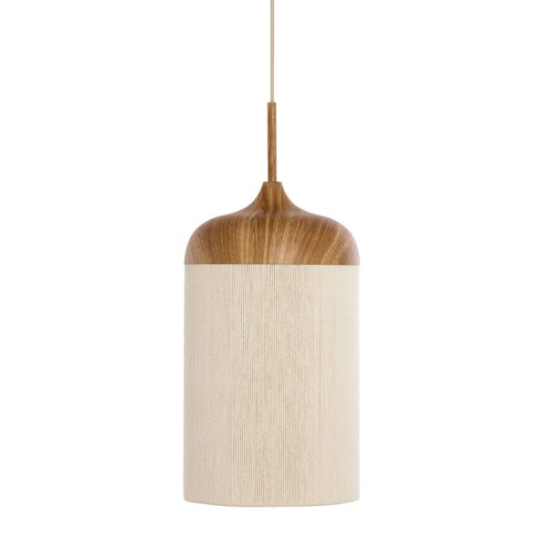 Light & Living Hanglamp Ø22x41,5 cm DANIA hout print naturel+touw crème