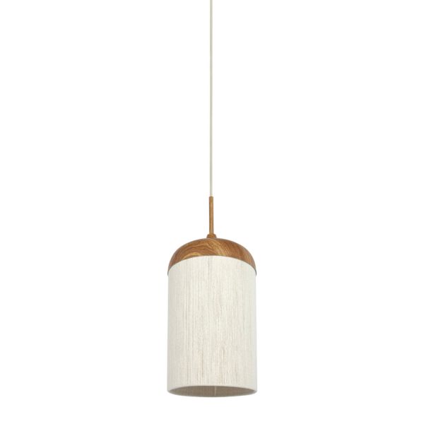 Light & Living Hanglamp Ø27,5x52 cm DANIA hout print naturel+touw crème