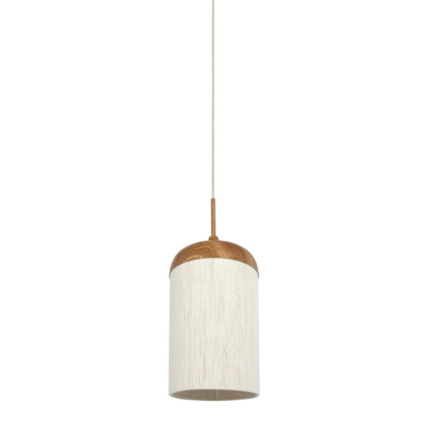 Light & Living Hanglamp Ø27,5x52 cm DANIA hout print naturel+touw crème
