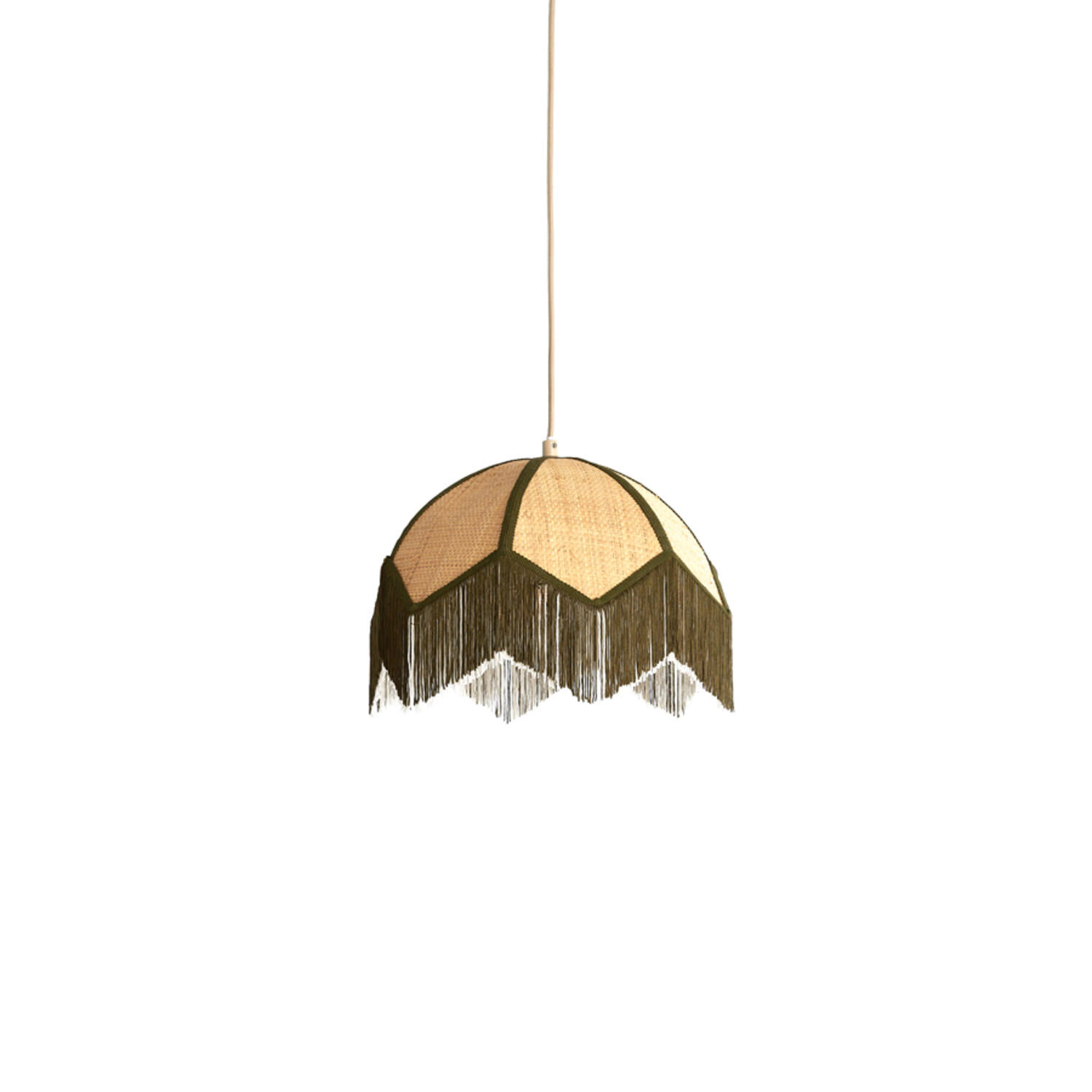 Light & Living Hanglamp Ø35x28 cm SULINA raffia naturel+groen