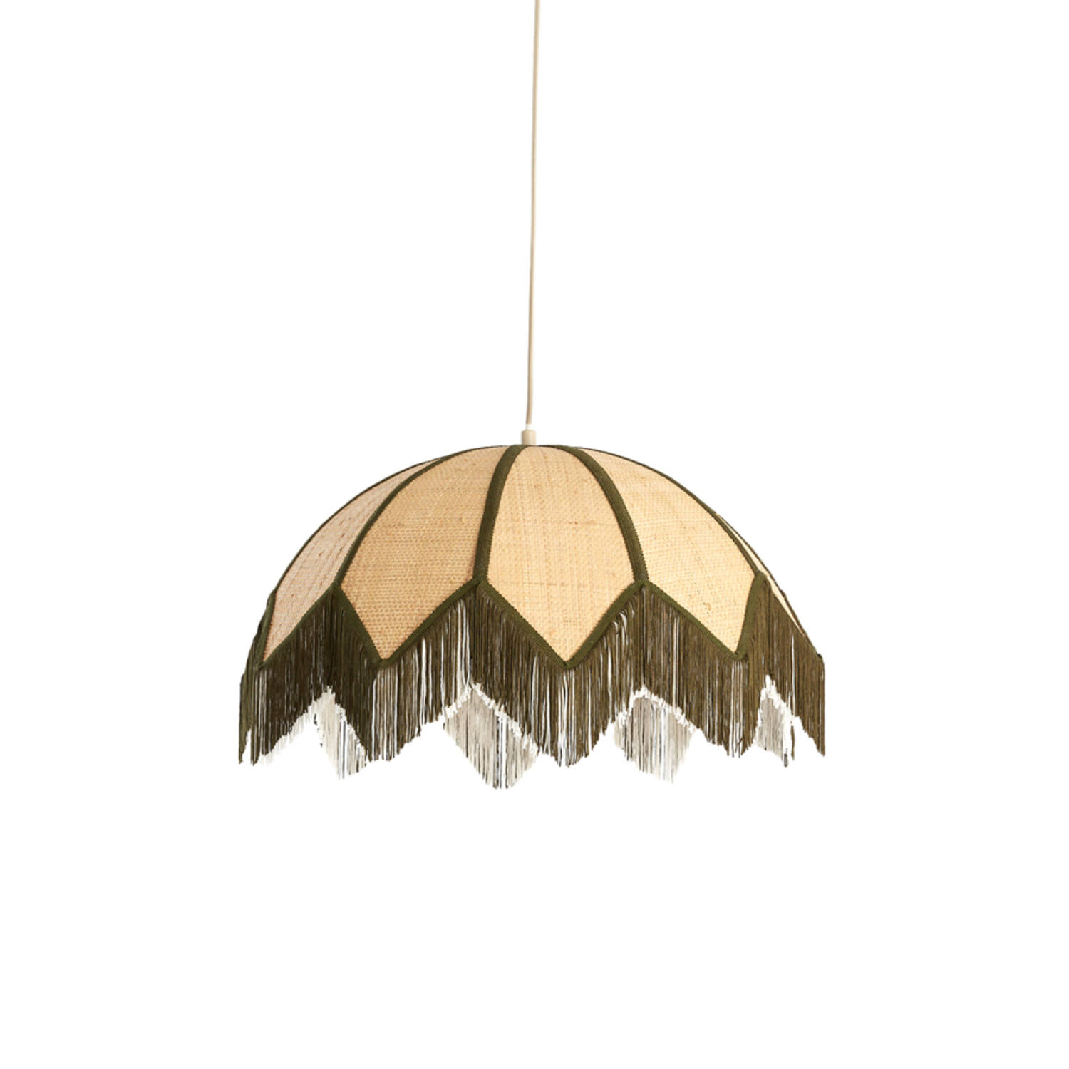 Light & Living Hanglamp Ø55x36,5 cm SULINA raffia naturel+groen