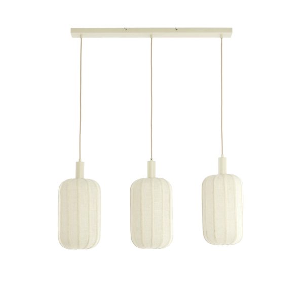 Light & Living Hanglamp 3L 80x21x34 cm TUFIA linnen crème
