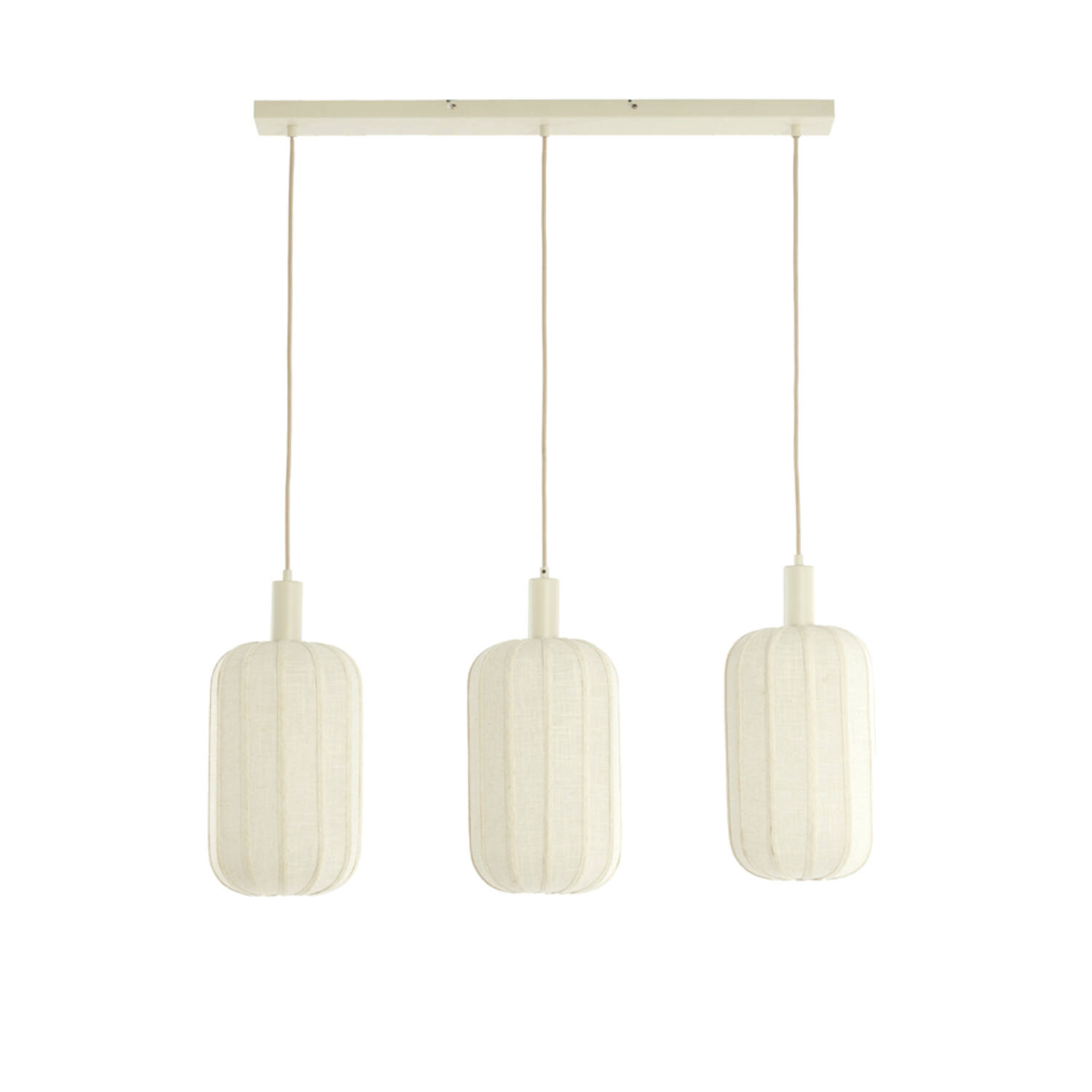 Light & Living Hanglamp 3L 80x21x34 cm TUFIA linnen crème