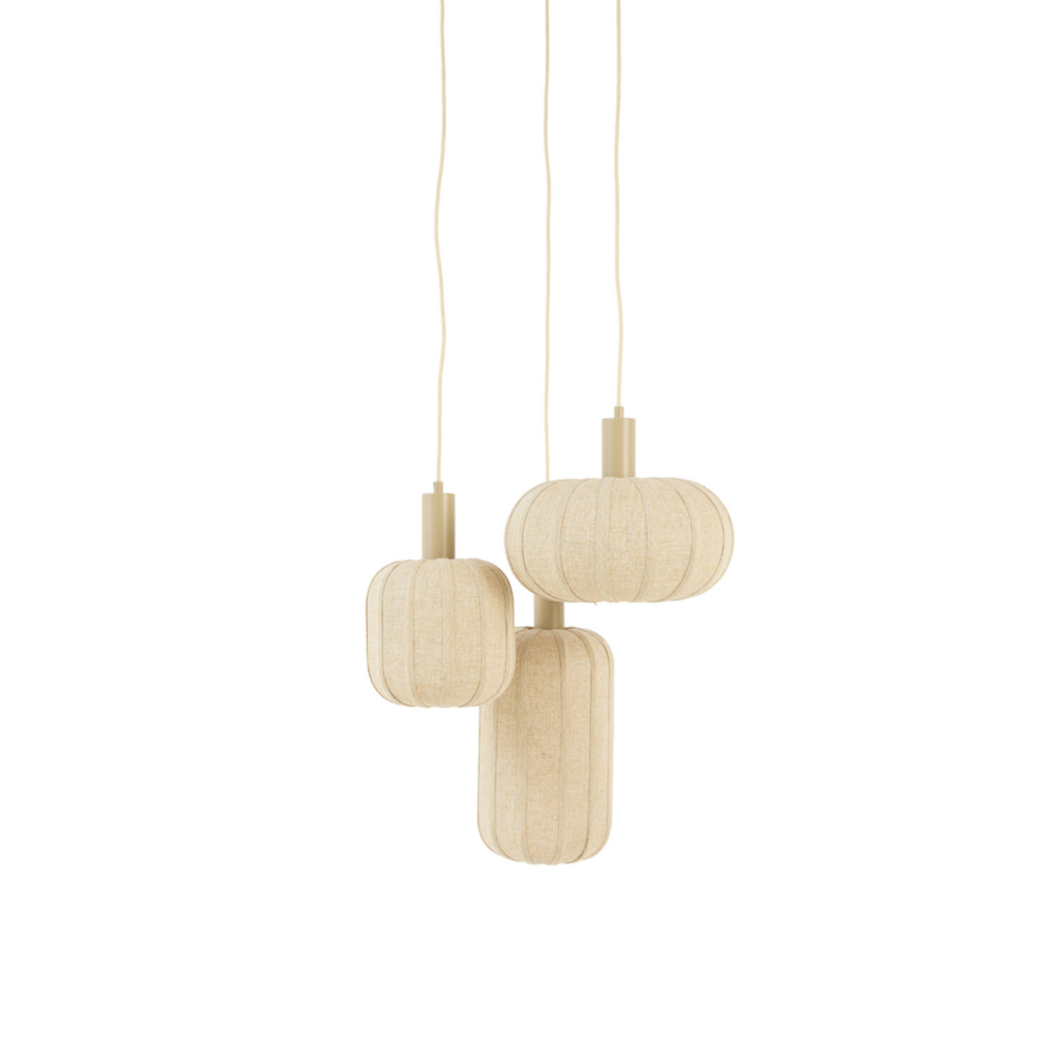 Light & Living Hanglamp 3L Ø38x34 cm TUFIA linnen naturel