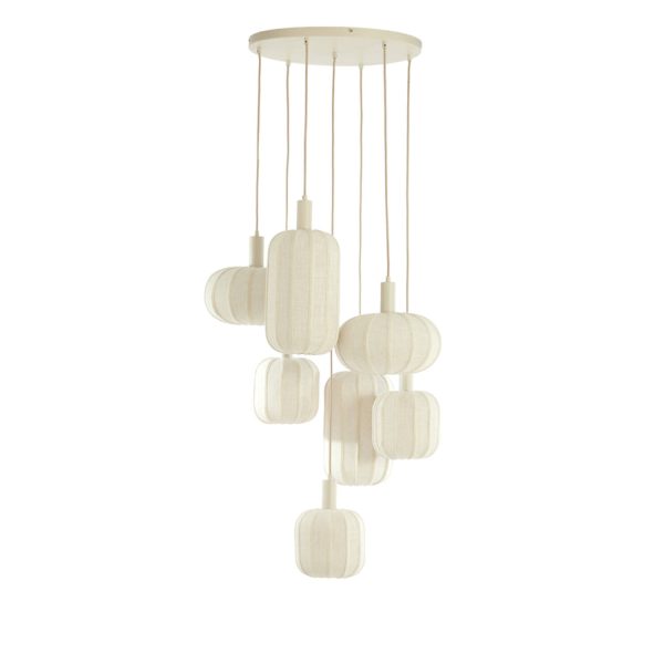 Light & Living Hanglamp 7L Ø53x104 cm TUFIA linnen crème