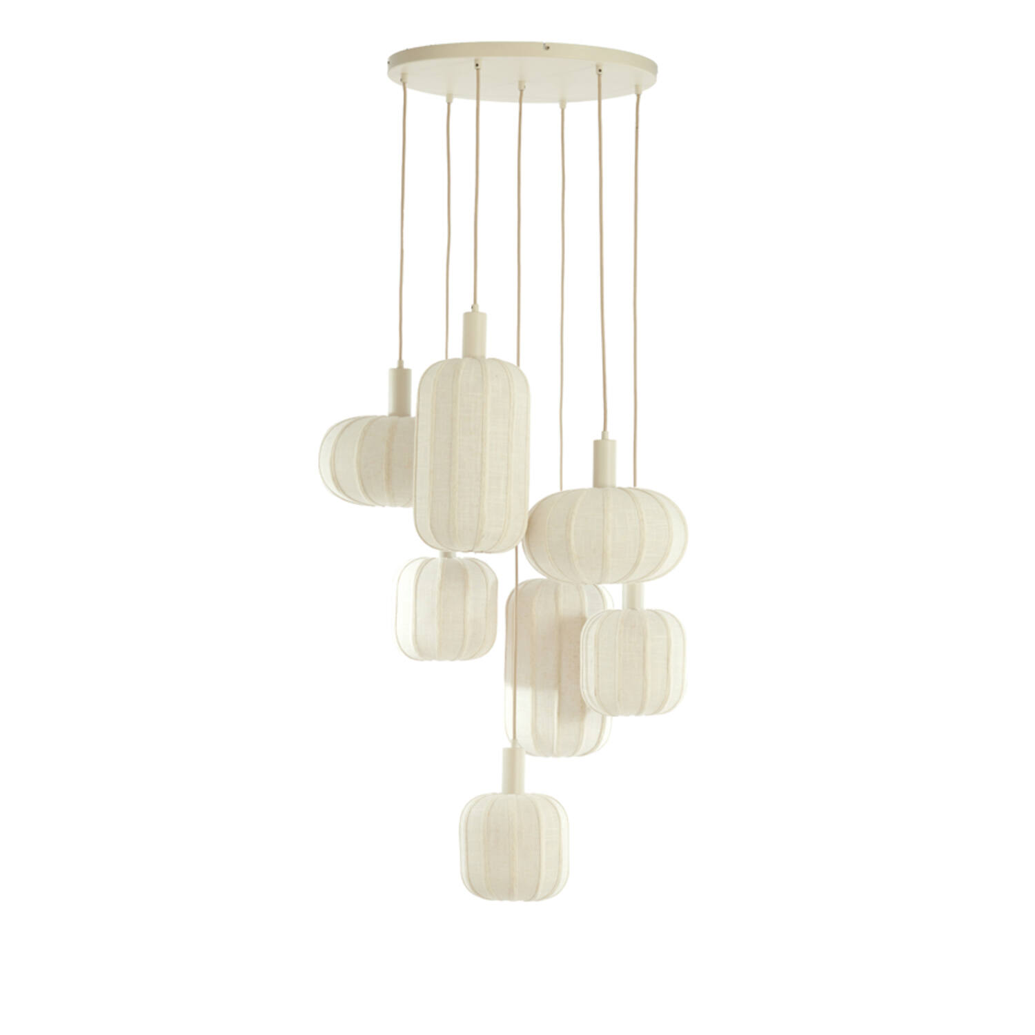 Light & Living Hanglamp 7L Ø53x104 cm TUFIA linnen crème