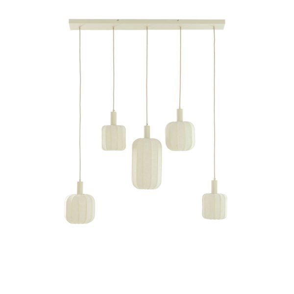 Light & Living Hanglamp 5L 105x19,5x123 cm TUFIA linnen crème