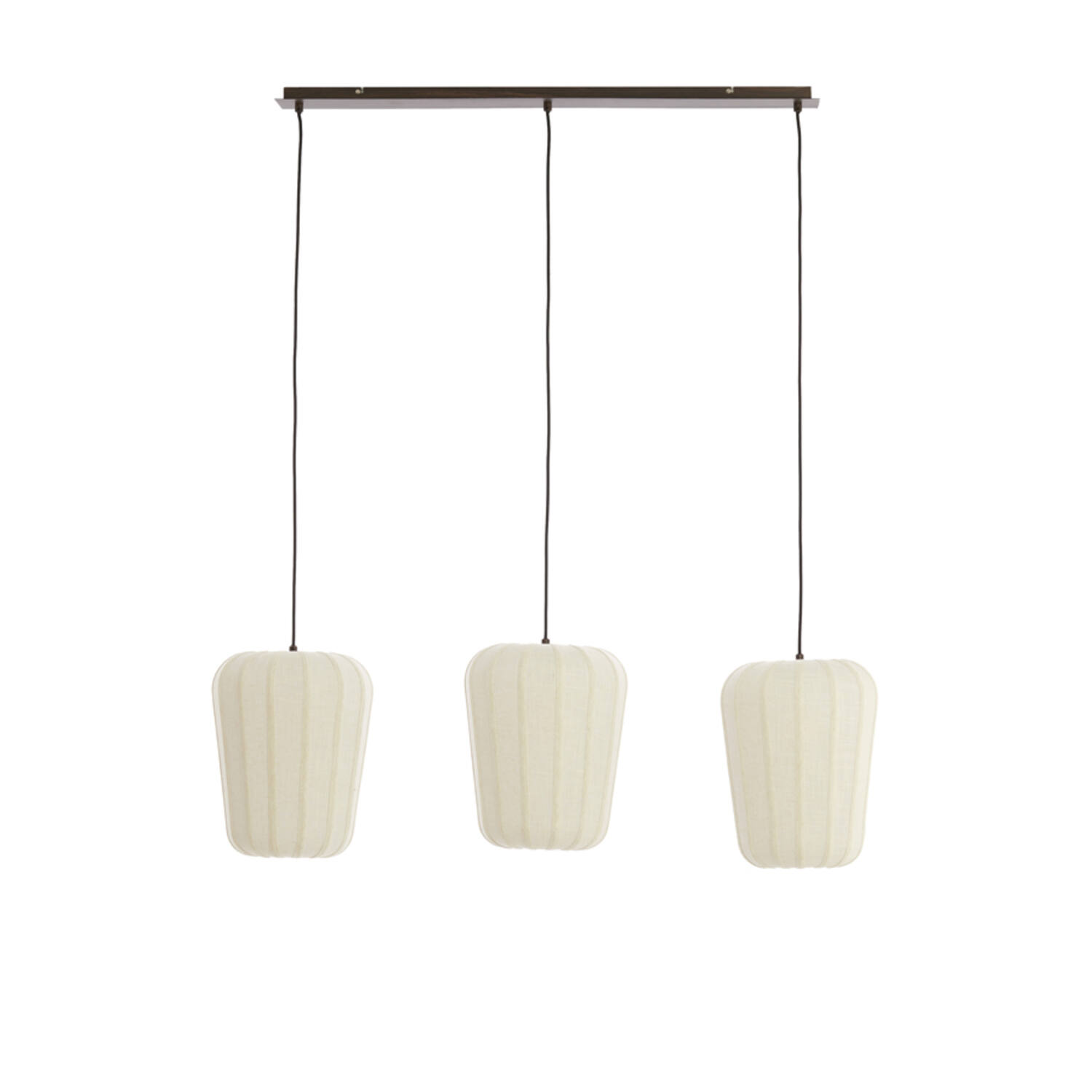 Light & Living Hanglamp 3L 103x30x143 cm BIBURY hout print d bruin+wit