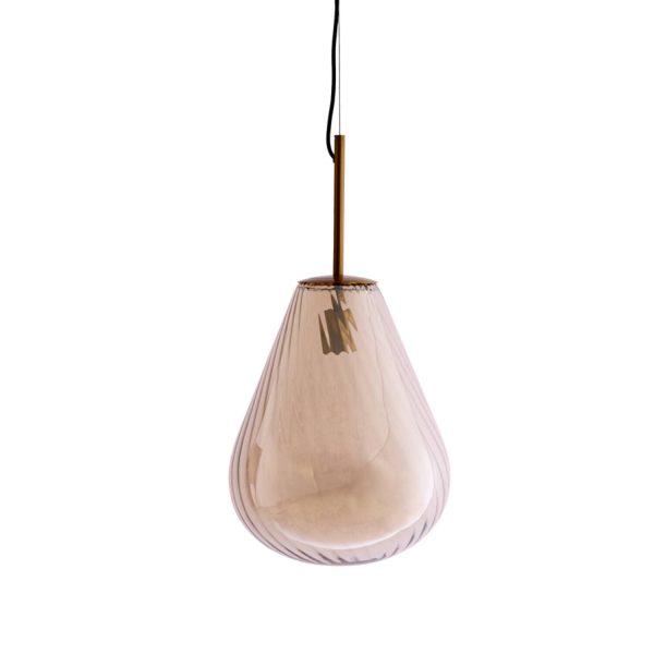Light & Living Hanglamp Ø33x43 cm LEONA antiek brons+glas amber