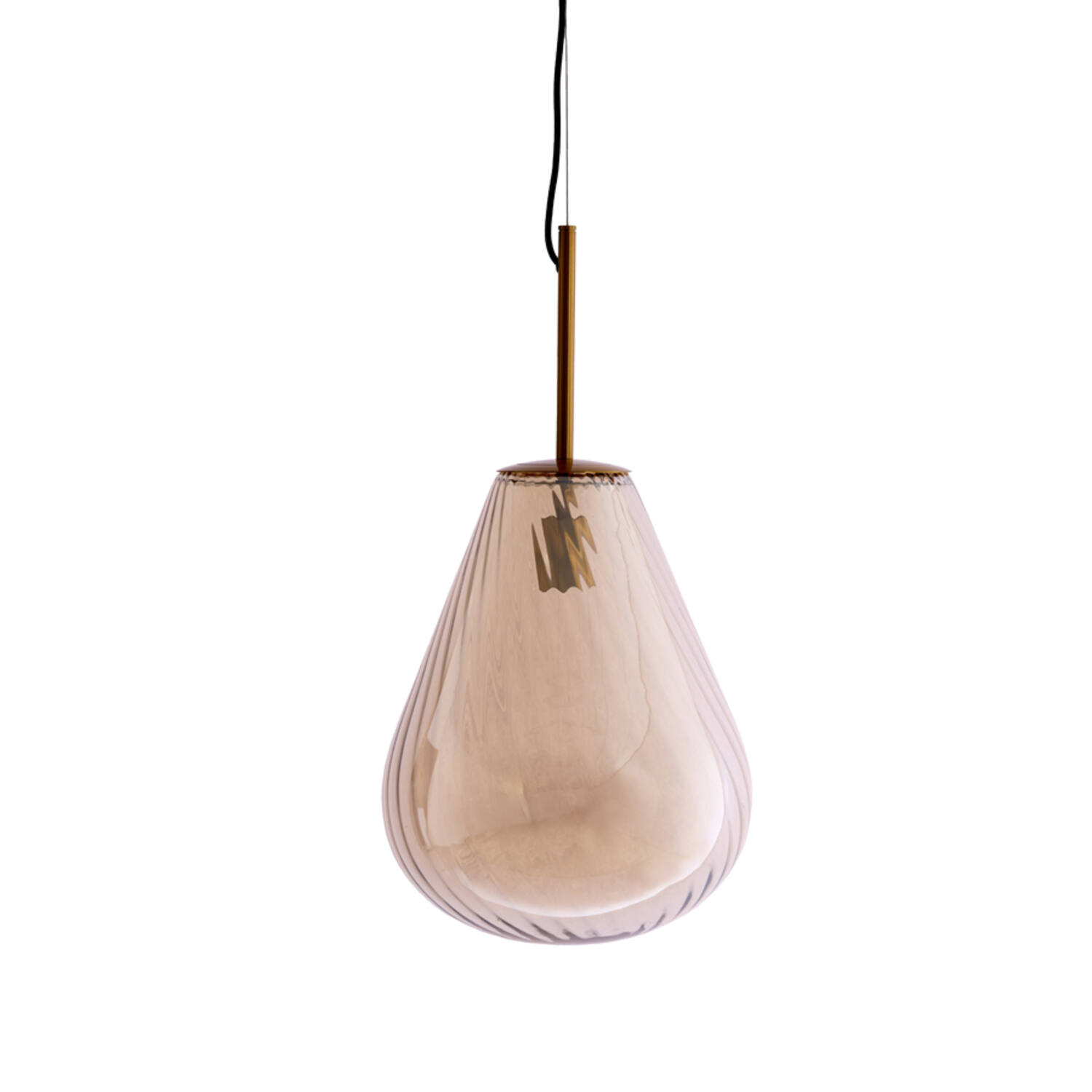 Light & Living Hanglamp Ø33x43 cm LEONA antiek brons+glas amber