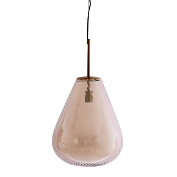 Light & Living Hanglamp Ø40x50 cm LEONA antiek brons+glas amber