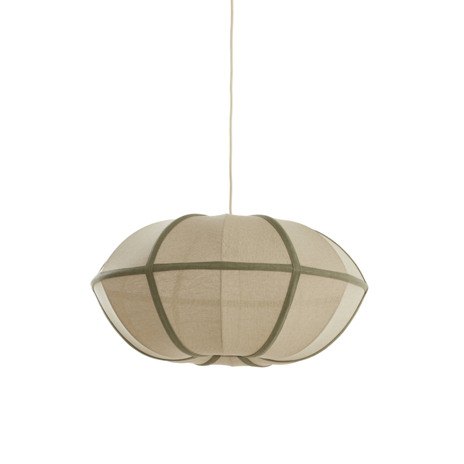 Light & Living Hanglamp Ø61x30 cm MIRELYS naturel+olijf groen