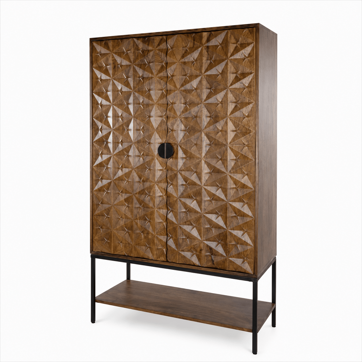 Nijwie MySons Trinity 2-deurs kast met onderplank, Mango Brown Walnut - Mix & Match Collection