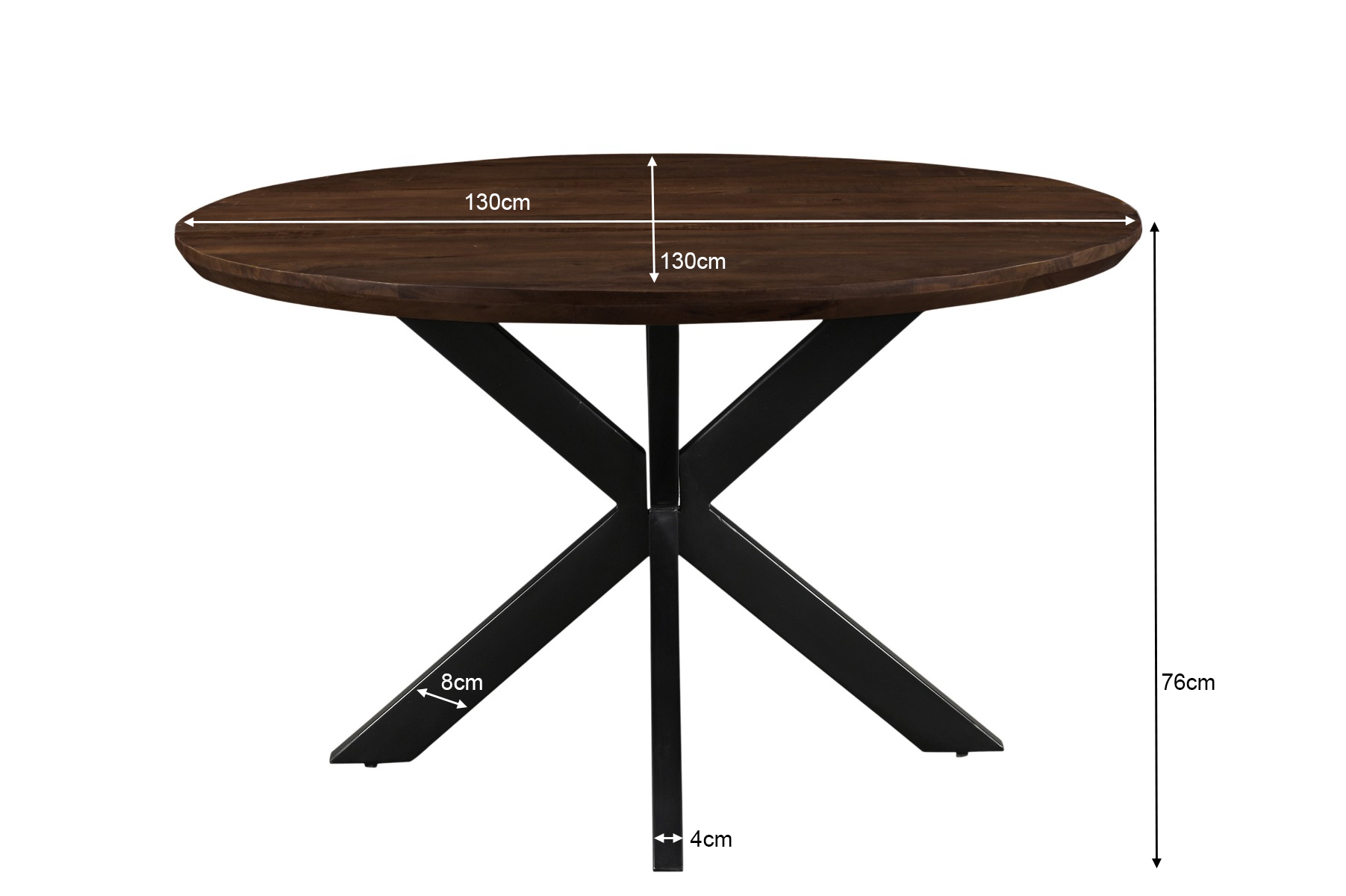 Livingfurn Jesper Round Brown 130cm