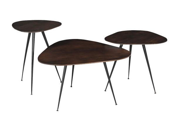 Livingfurn Brix Loua Brown set of 3