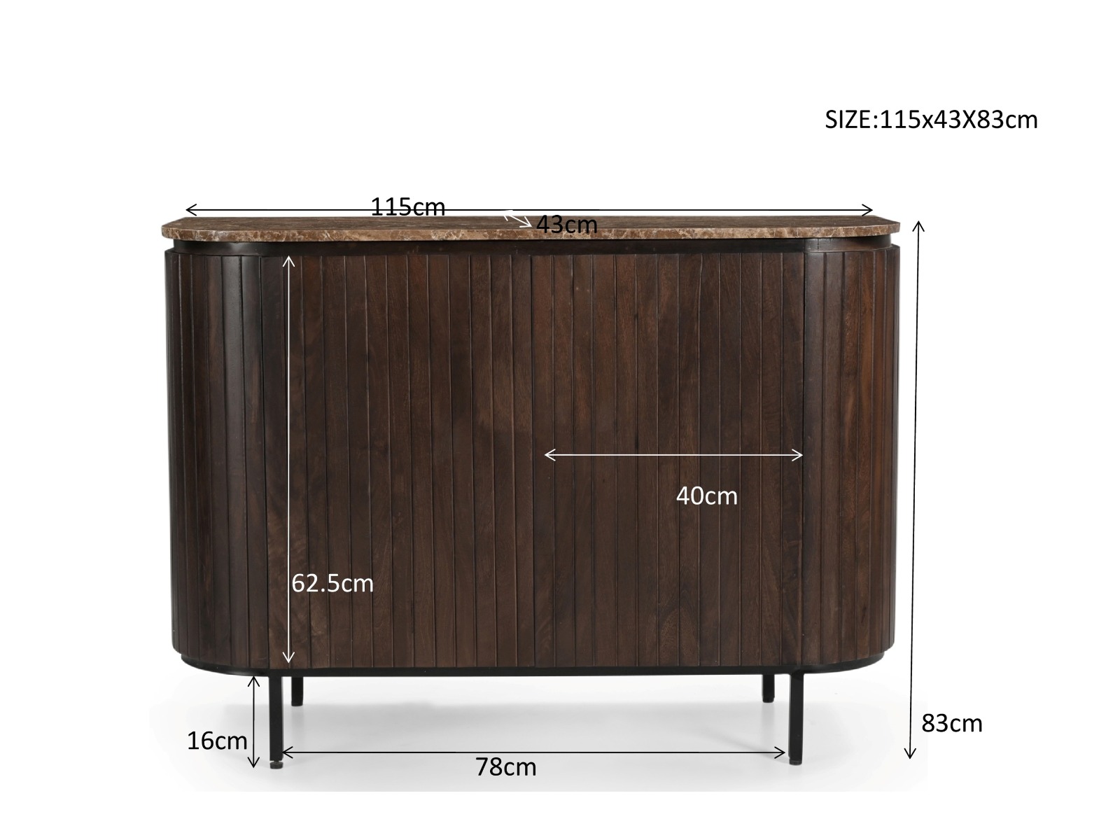 Livingfurn Brix Nora Emperador 115cm