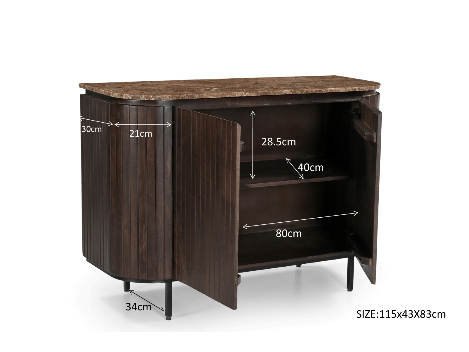 Livingfurn Brix Nora Emperador 115cm