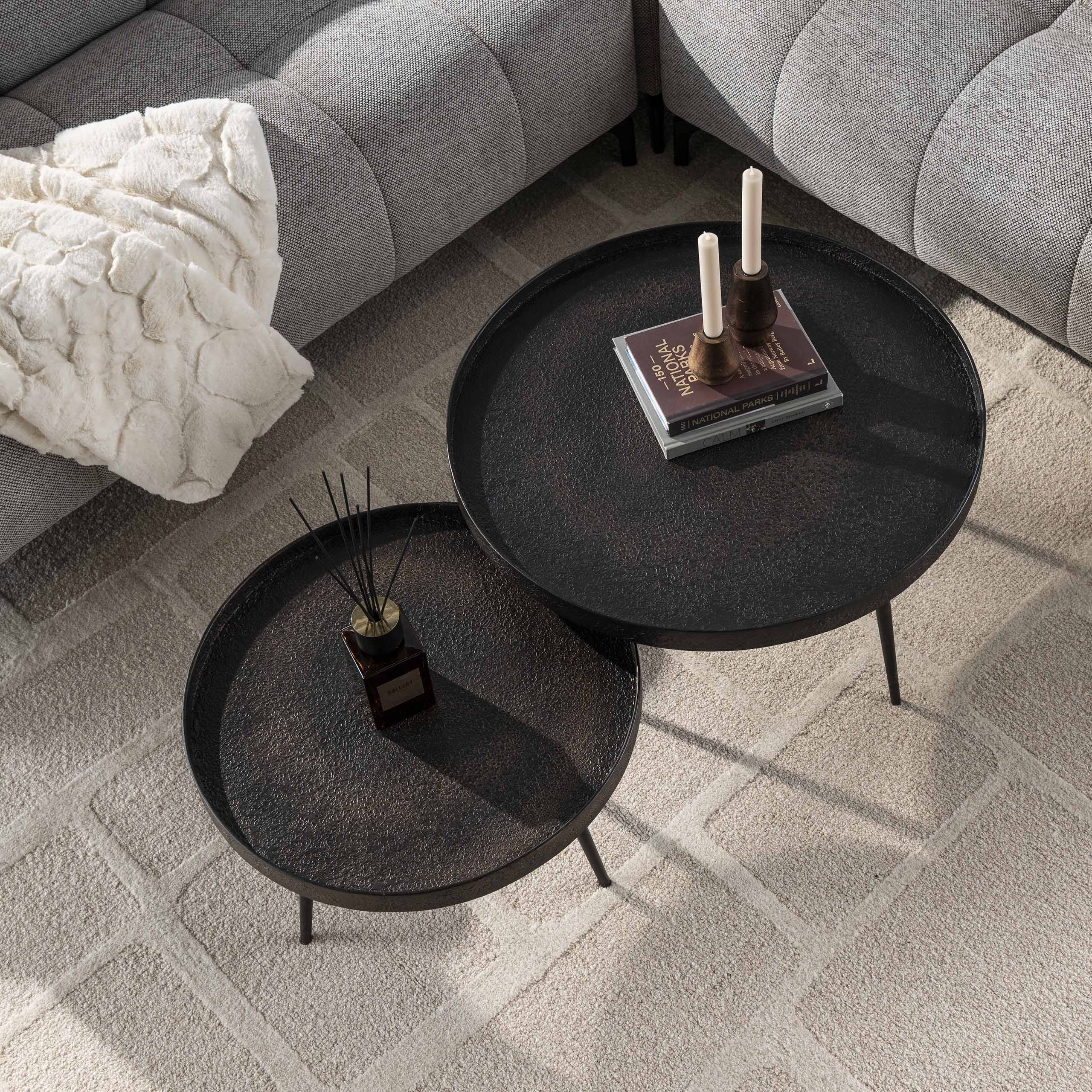 Zijlstra Salontafel Metallic rond set/2