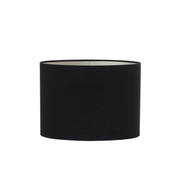 Light & Living Kap ovaal recht smal 38-17,5-28 cm VELOURS zwart-taupe