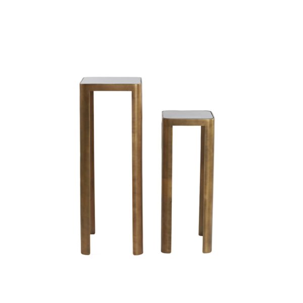 Light & Living Zuil S/2 30x30x80+35x35x100 cm OXE antiek brons+smoke glas