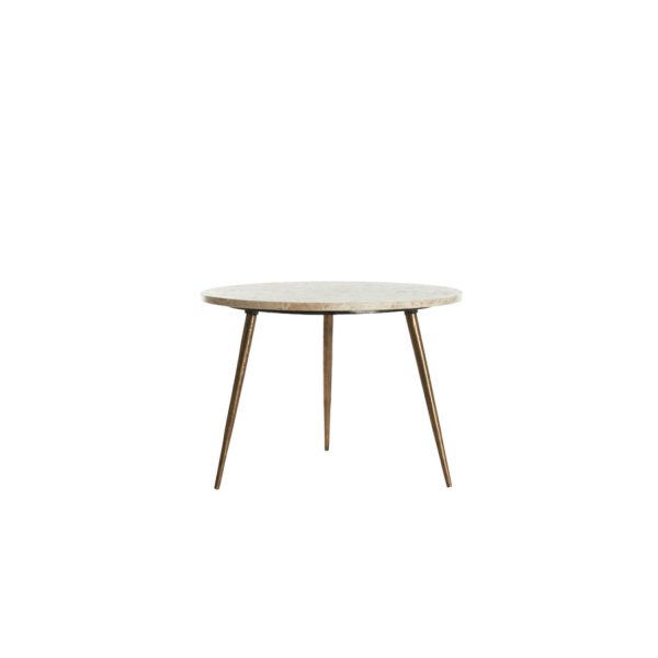Light & Living Bijzettafel Ø59x41 cm ZECA taupe marmer+antiek brons
