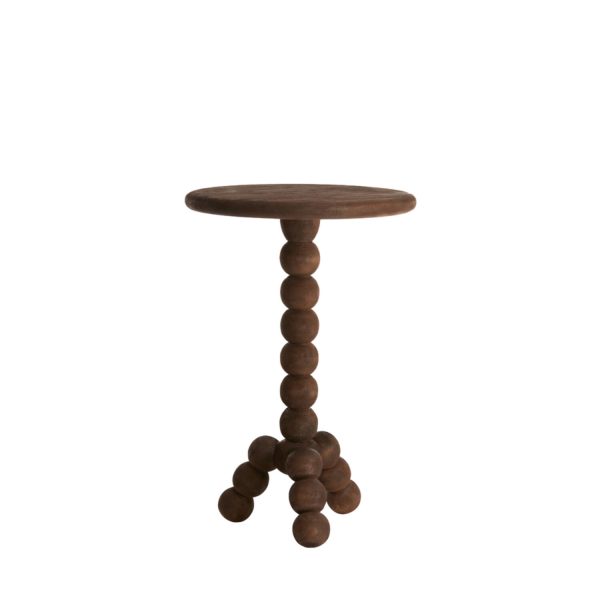 Light & Living Bijzettafel Ø35x54 cm VEGLIO hout mat donker bruin