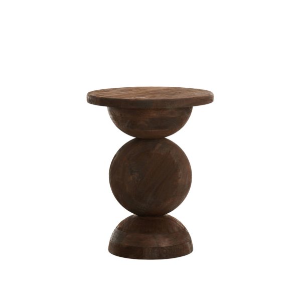 Light & Living Bijzettafel Ø40x50 cm MIRTO hout mat donker bruin