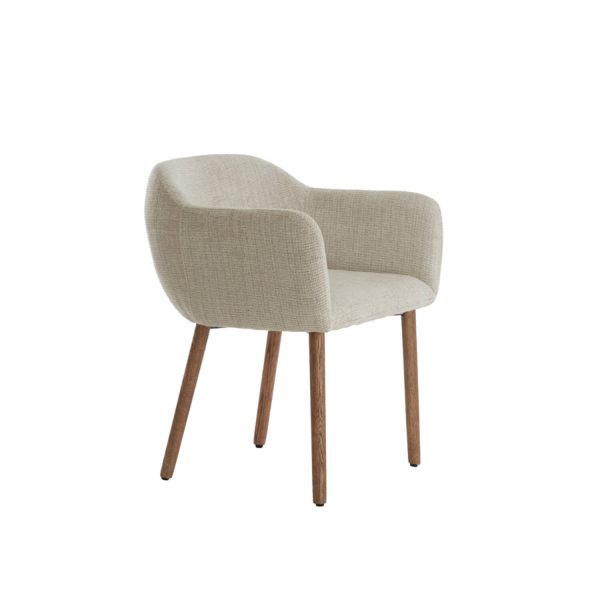 Light & Living Eetkamerstoel 59,5x59x76 cm BLAINE beige+hout donker bruin