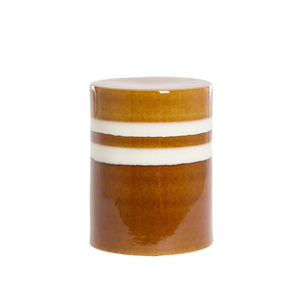 Light & Living Bijzettafel Ø33x44 cm MOOCA keramiek cognac-wit