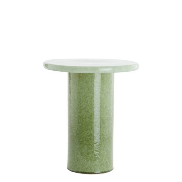Light & Living Bijzettafel Ø40,5x45,5 cm TUDO keramiek mint groen-groen