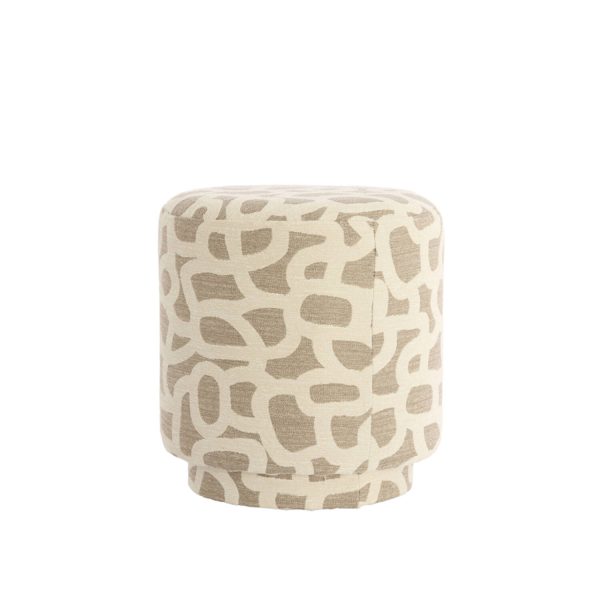 Light & Living Poef Ø40x44 cm DAVONTE taupe+beige