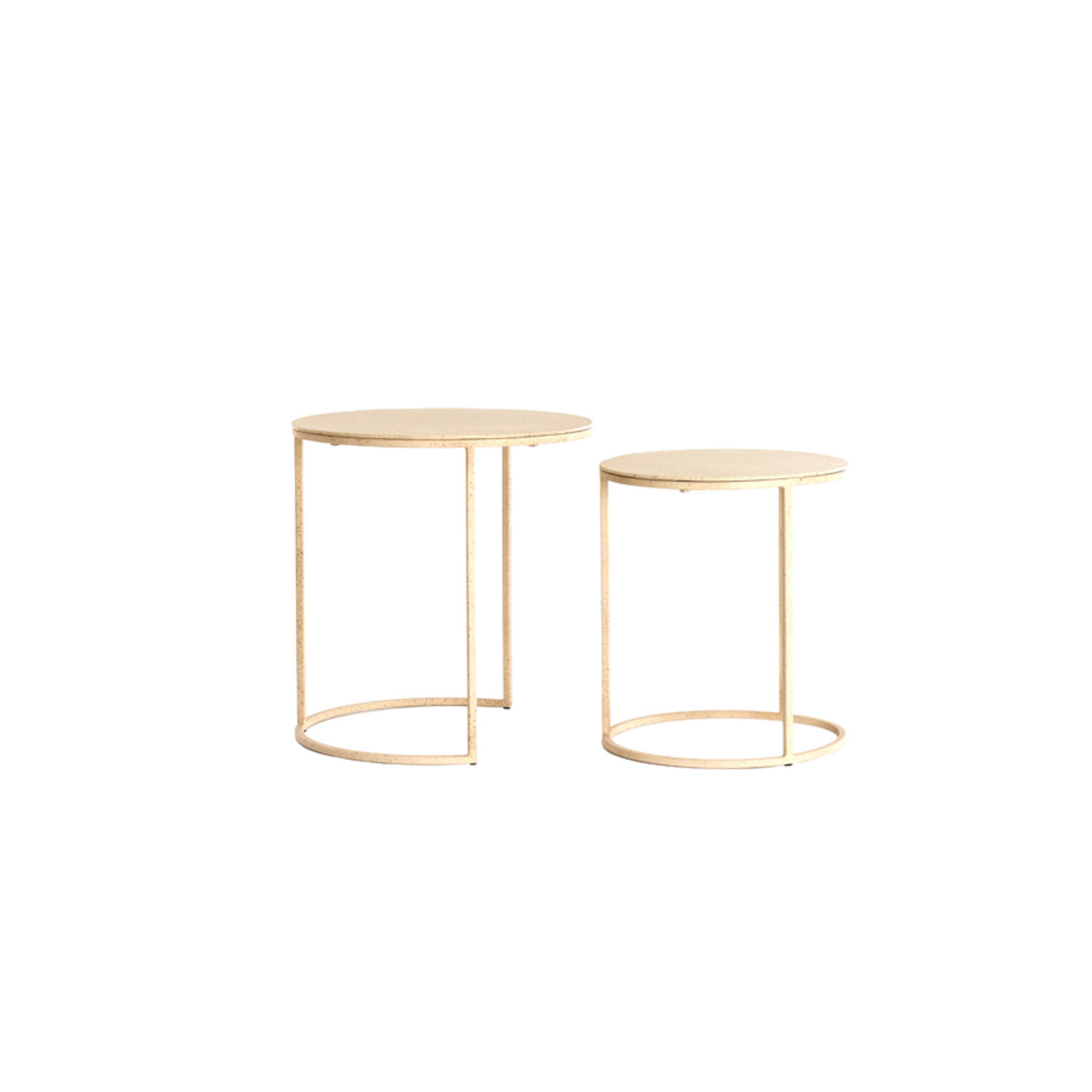 Light & Living Bijzettafel S/2 Ø50x40+Ø52x46 cm SADAR zand+l bruin gespikkl
