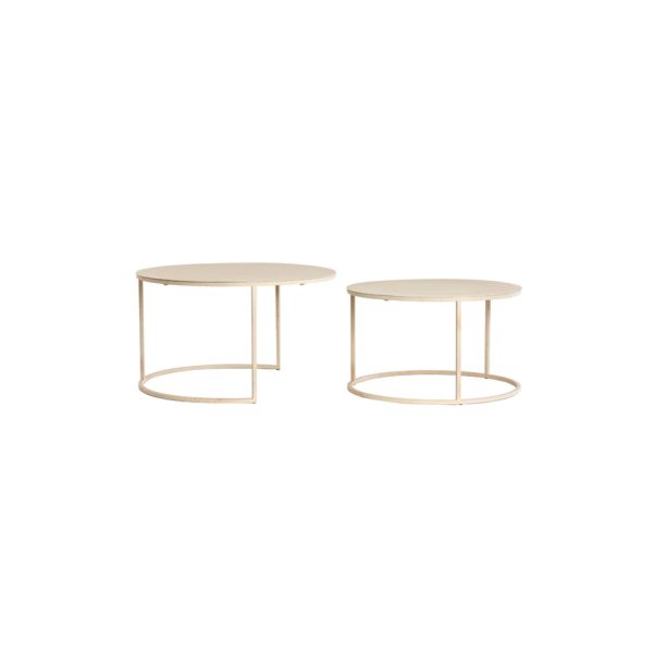 Light & Living Salontafel S/2 Ø65x38+Ø75x42 cm SADAR zand+l bruin gespikkld