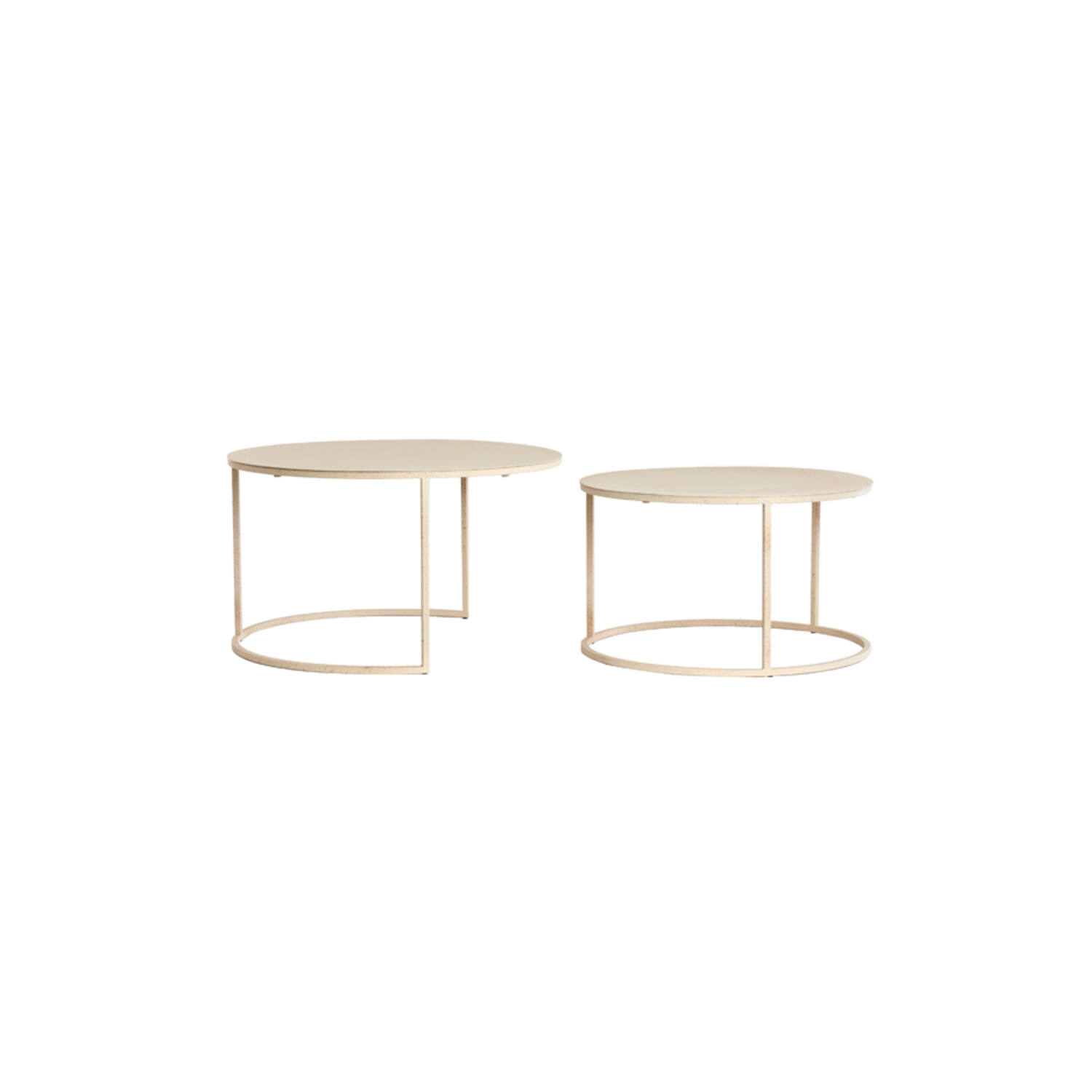 Light & Living Salontafel S/2 Ø65x38+Ø75x42 cm SADAR zand+l bruin gespikkld