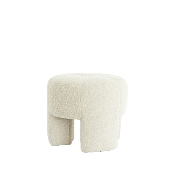 Light & Living Poef Ø51x45 cm BATOEMI bouclé crème