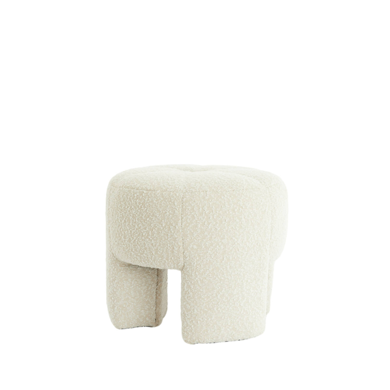 Light & Living Poef Ø51x45 cm BATOEMI bouclé crème