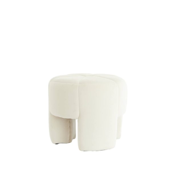Light & Living Poef Ø51x45 cm BATOEMI velvet wit